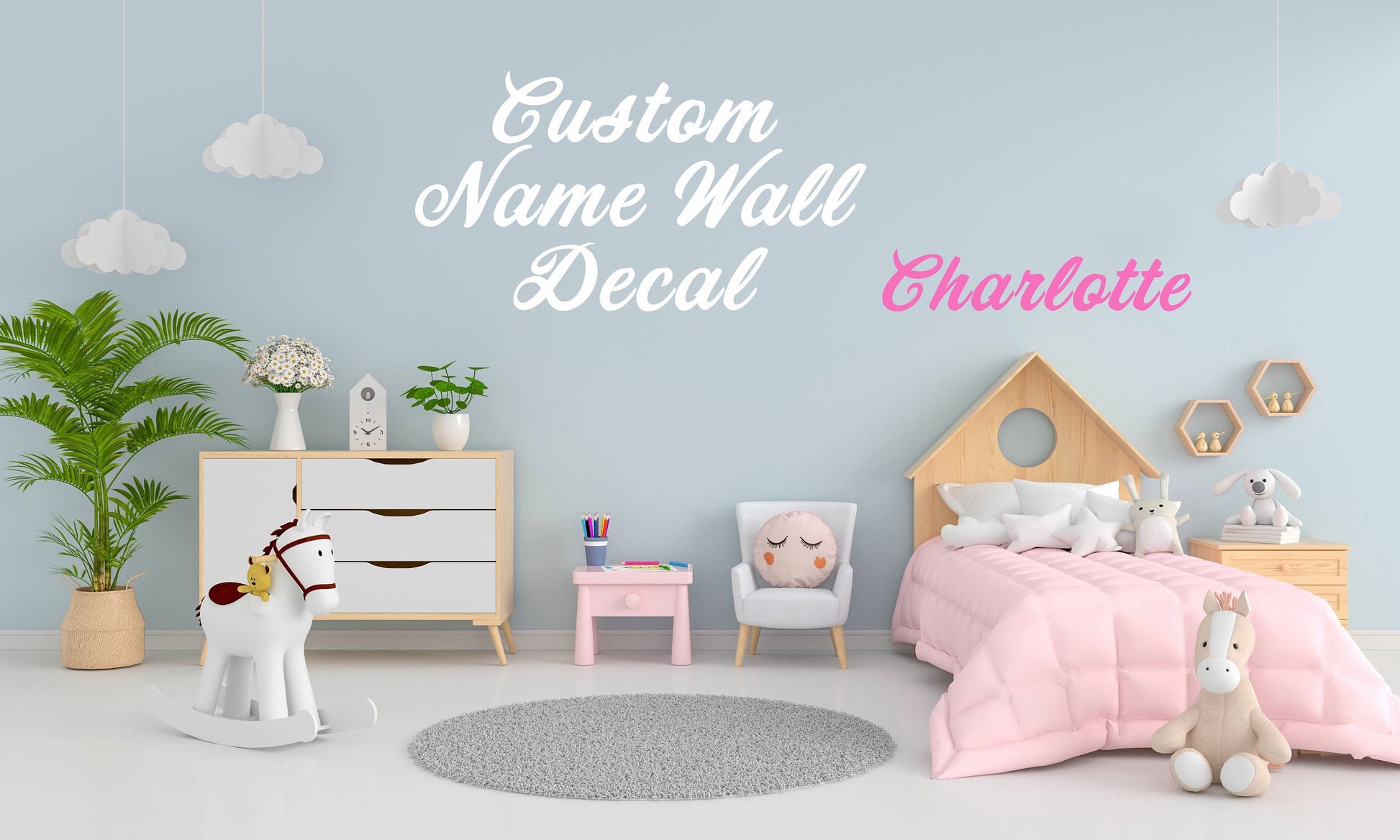 Custom Vinyl  Name Label Stickers, Personalised Decals, Rose Gold, Silver & Copper for Children, Nursery Walls, and Organising