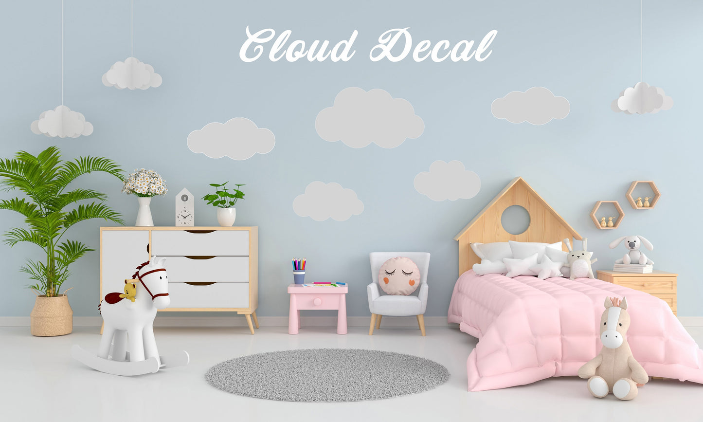 Multi Pack Cloud Vinyl Sticker Decal for Children's Windows & Walls