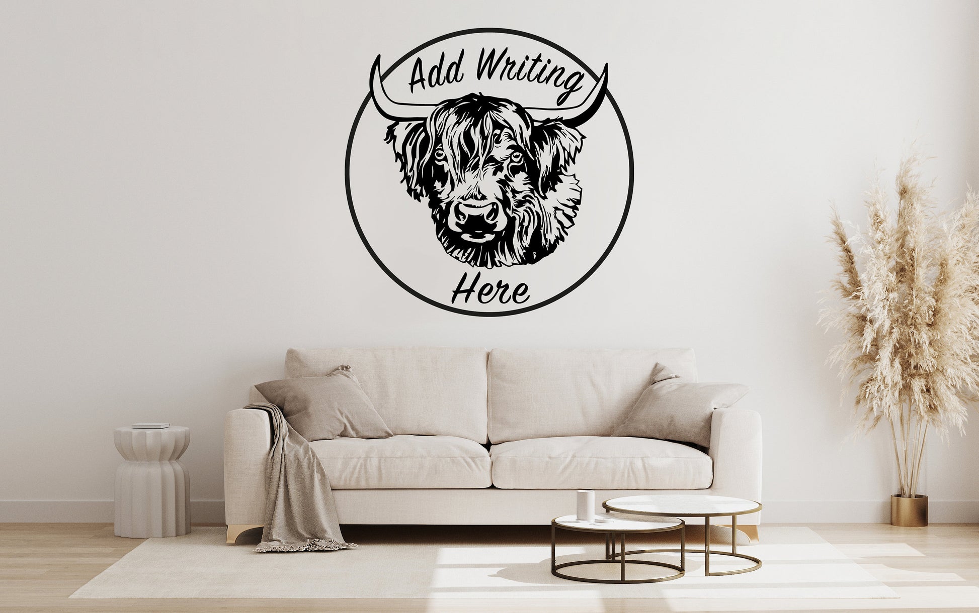 Highland Cow Vinyl Decal Sticker for Wall Art Decorations Small to Extra Large