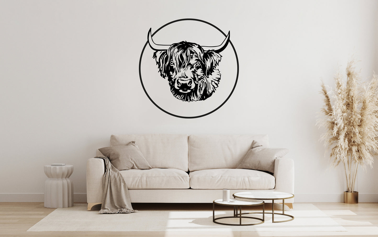 Highland Cow Vinyl Decal Sticker for Wall Art Decorations Small to Extra Large