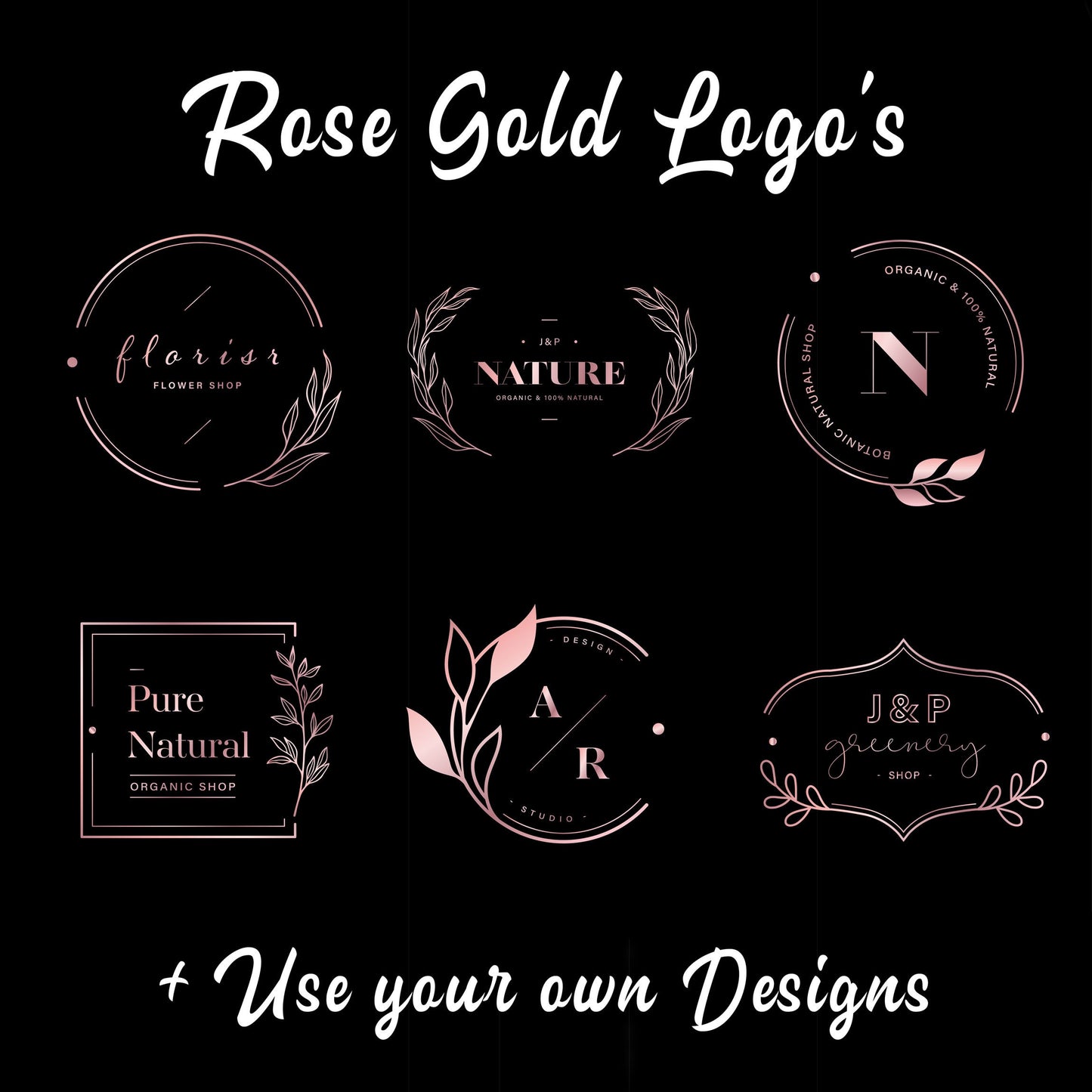 Custom Rose Gold Logo & Design Personalised Vinyl Cutting Sticker Decals for Shop Windows Small to Extra Large