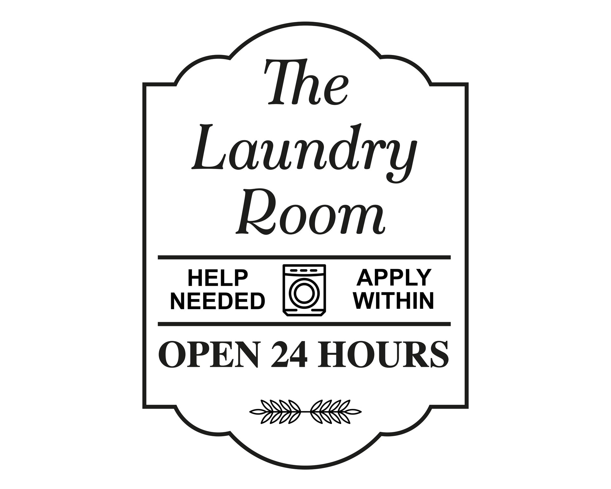 Laundry Door Vinyl Sticker, Design Personalised Vinyl Cutting Sticker Decals Utility & Wash Room Small to Extra Large