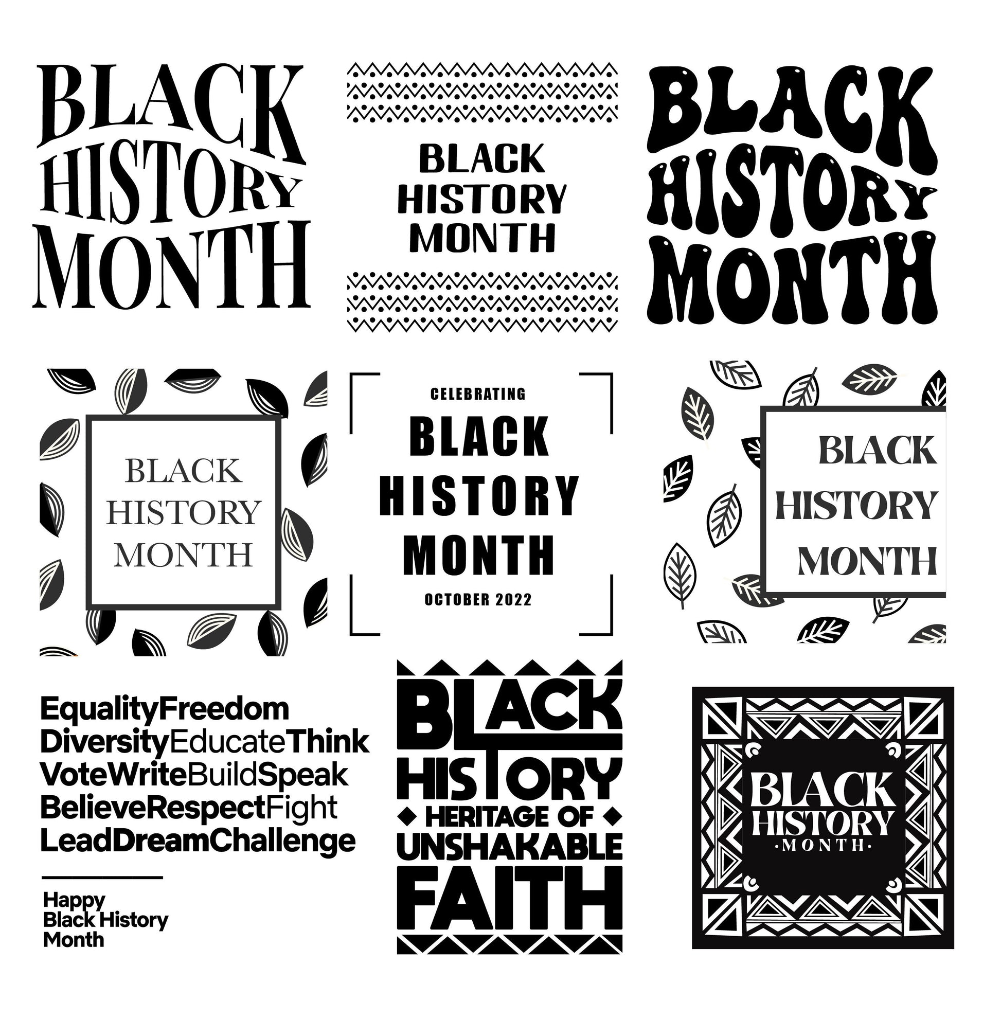 Black History Month Design Personalised Vinyl Cutting Sticker Decals for Shop Windows & More Small to Extra Large