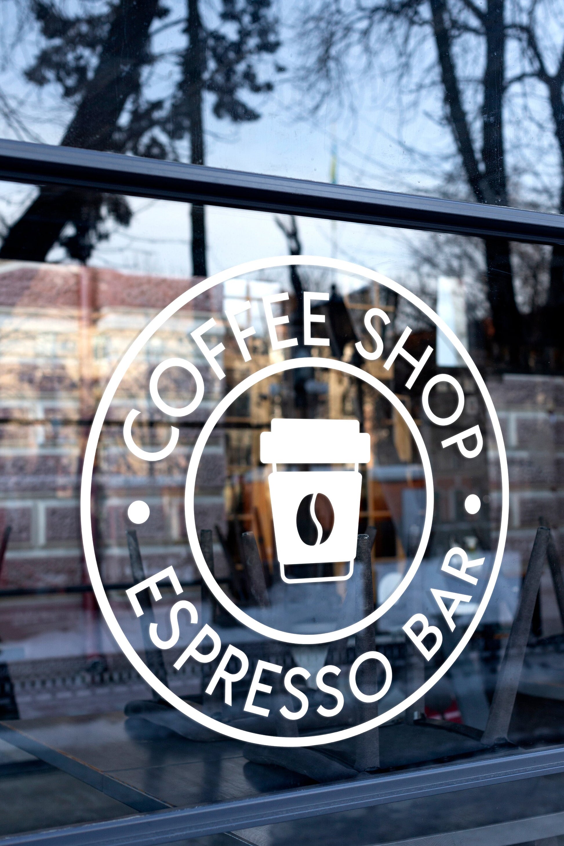 Custom Vinyl Coffee Shop Logo & Design, Personalised Vinyl Cutting Sticker Decals for Shop Windows Small to Extra Large