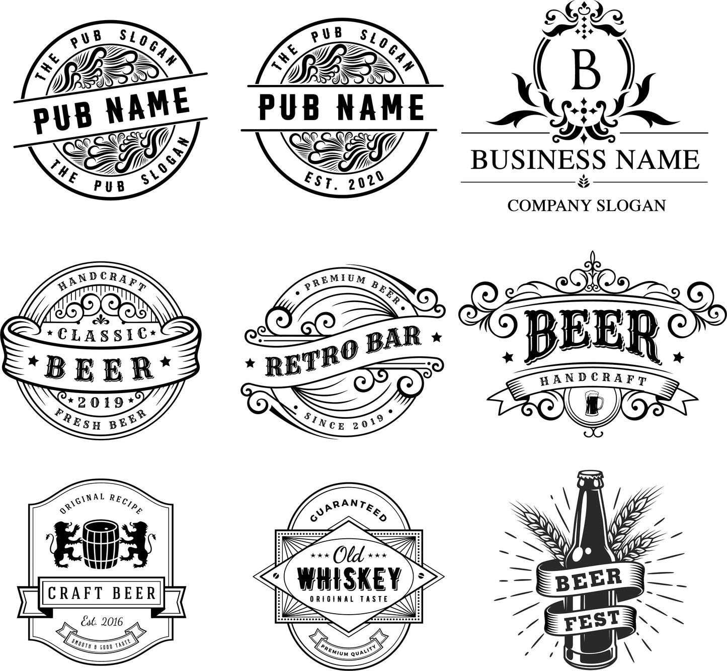 Custom Pub Logo & Bar Design Personalised Vinyl Cutting Sticker Decals for Shop Windows Small to Extra Large