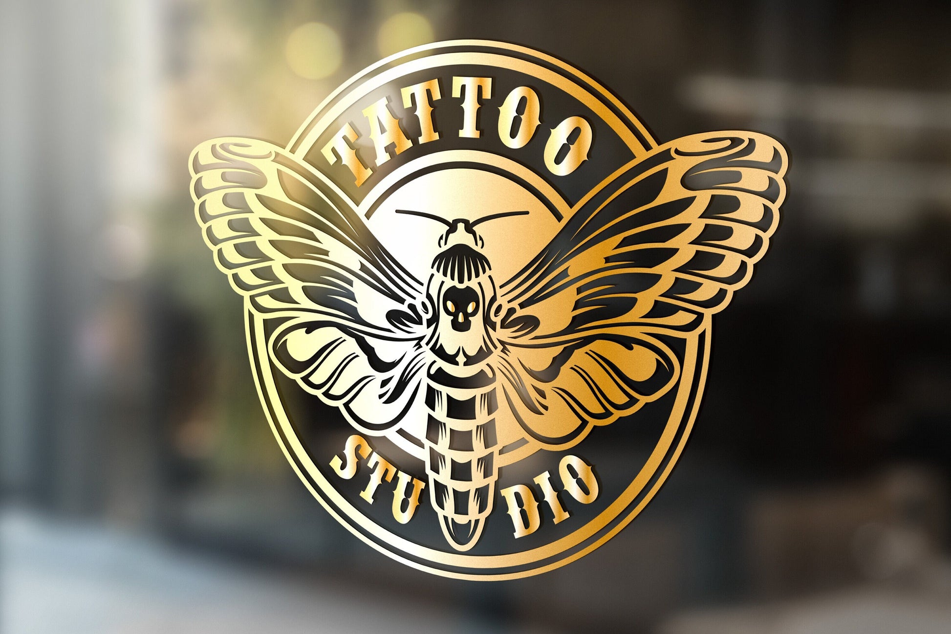 Custom Tattoo Shop Logo & Design Personalised Vinyl Cutting Sticker Decals for Shop Windows Small to Extra Large