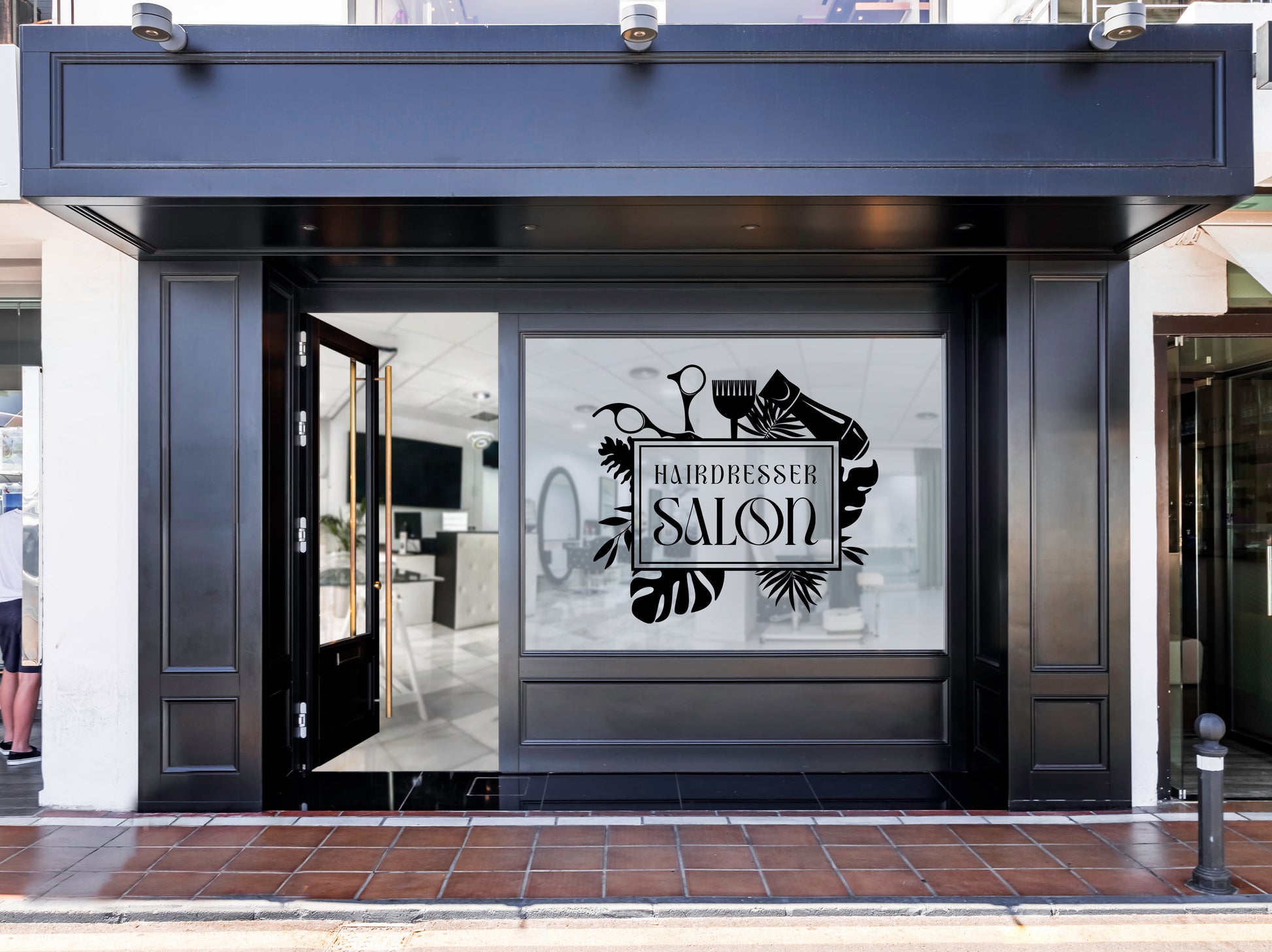 Custom Hairdresser Logo & Design Personalised Vinyl Cutting Sticker Decals for Shop Windows Small to Extra Large