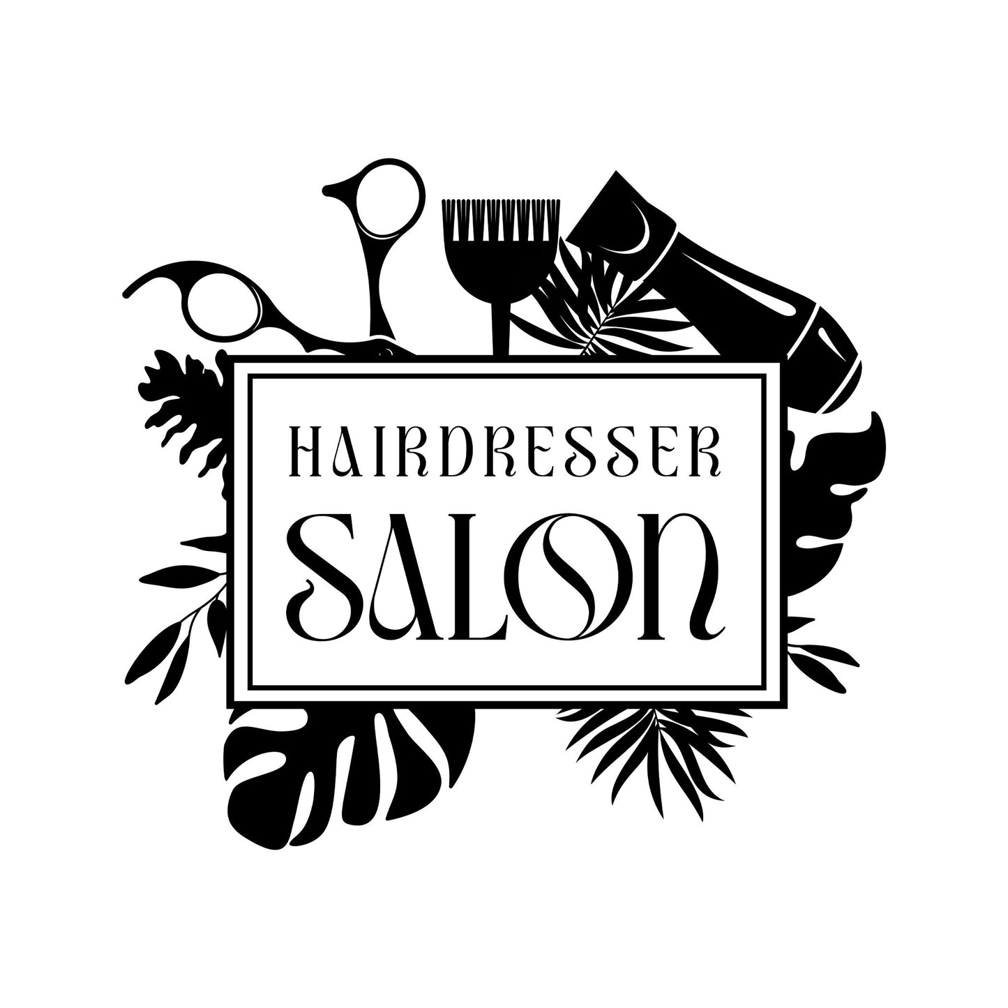 Custom Hairdresser Logo & Design Personalised Vinyl Cutting Sticker Decals for Shop Windows Small to Extra Large