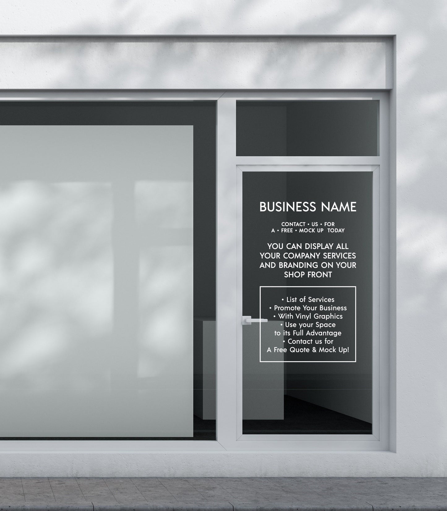 Custom List of Services Vinyl Decal for Business with Logo Personalised Stickers for Shop Windows Small to Extra Large