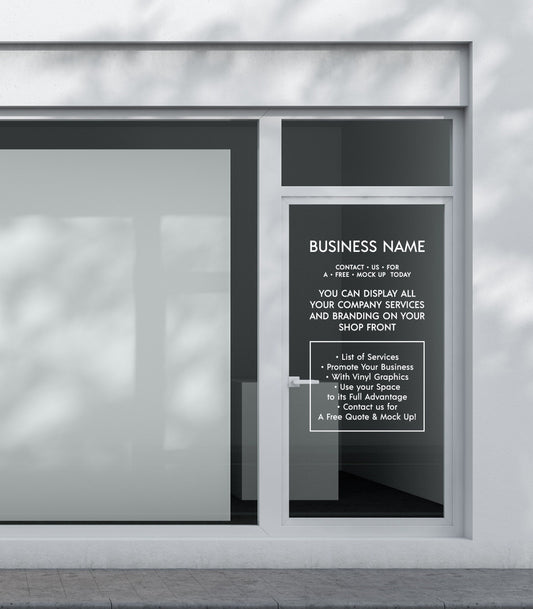 Custom List of Services Vinyl Decal for Business with Logo Personalised Stickers for Shop Windows Small to Extra Large