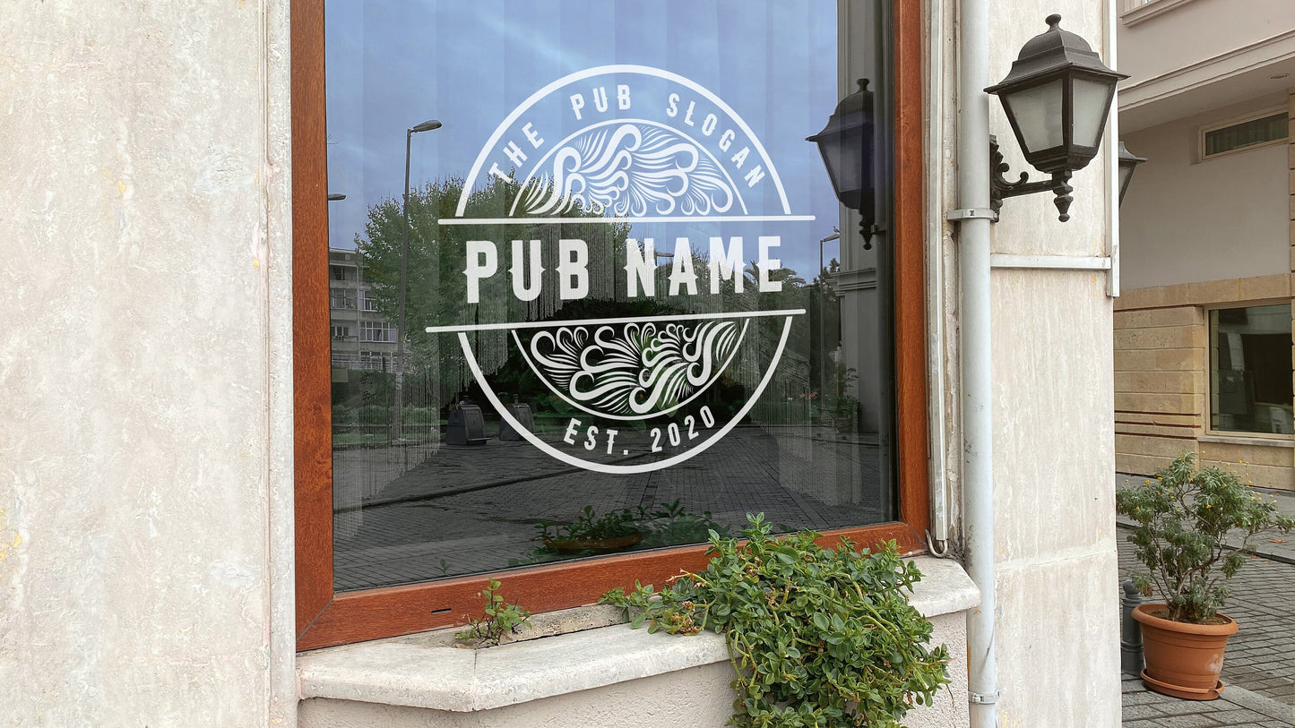 Custom Pub Logo & Bar Design Personalised Vinyl Cutting Sticker Decals for Shop Windows Small to Extra Large