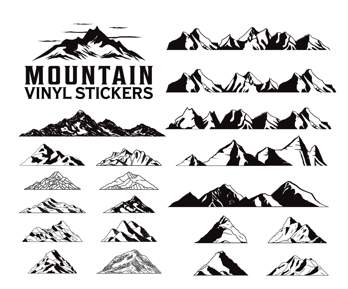 Custom Mountain Camper Van Life Logo & Design Personalised Vinyl Cutting Sticker Decals for Caravans and Vans Small to Extra Large