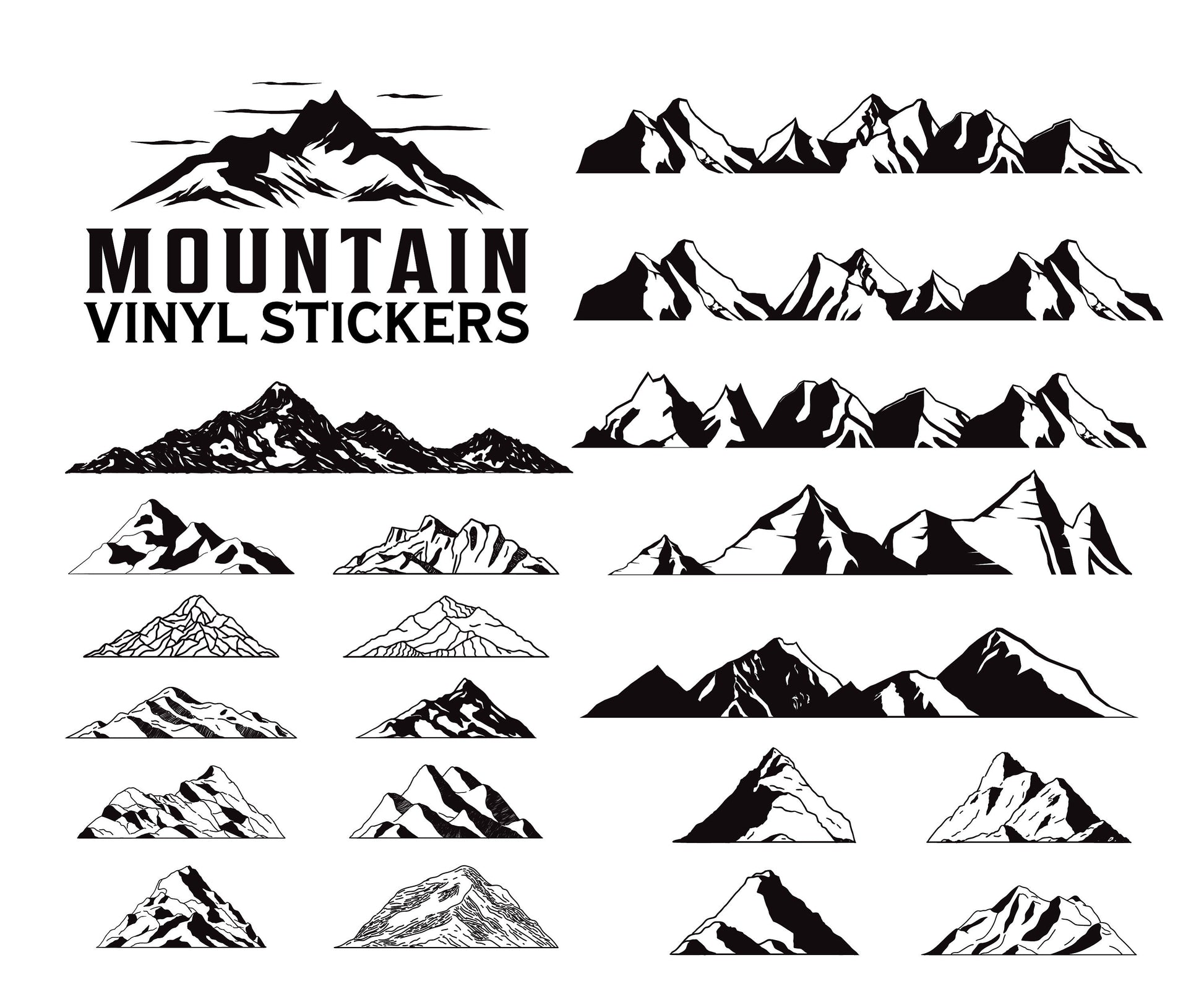 Custom Mountain Camper Van Life Logo & Design Personalised Vinyl Cutting Sticker Decals for Caravans and Vans Small to Extra Large