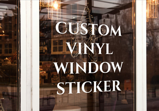 Custom Vinyl Window Decal Stickers any Logo & Design, Personalised Cutting, for Small to Large Shop and Business Windows