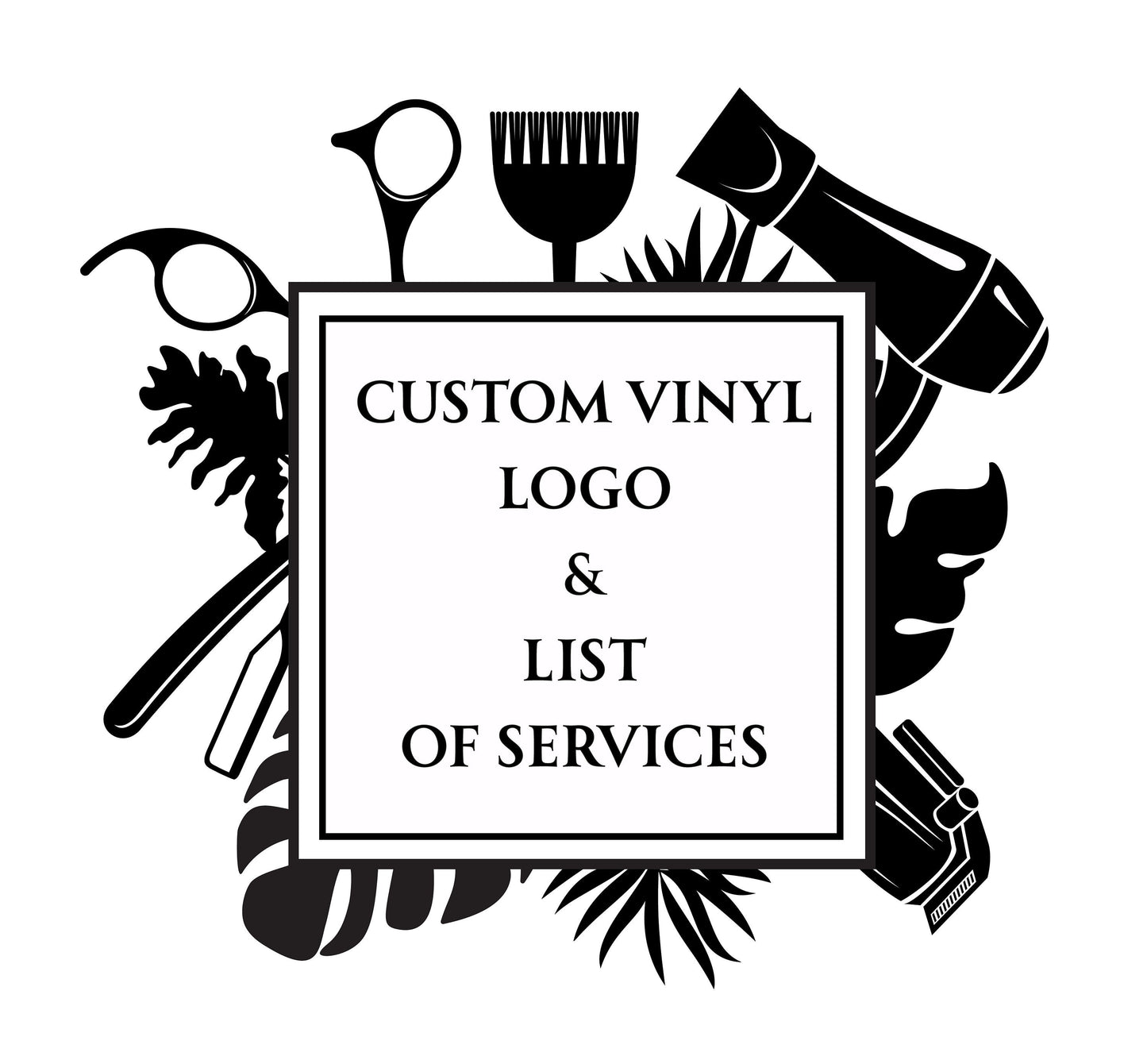 Custom Hairdresser Logo & Design Personalised Vinyl Cutting Sticker Decals for Shop Windows Small to Extra Large