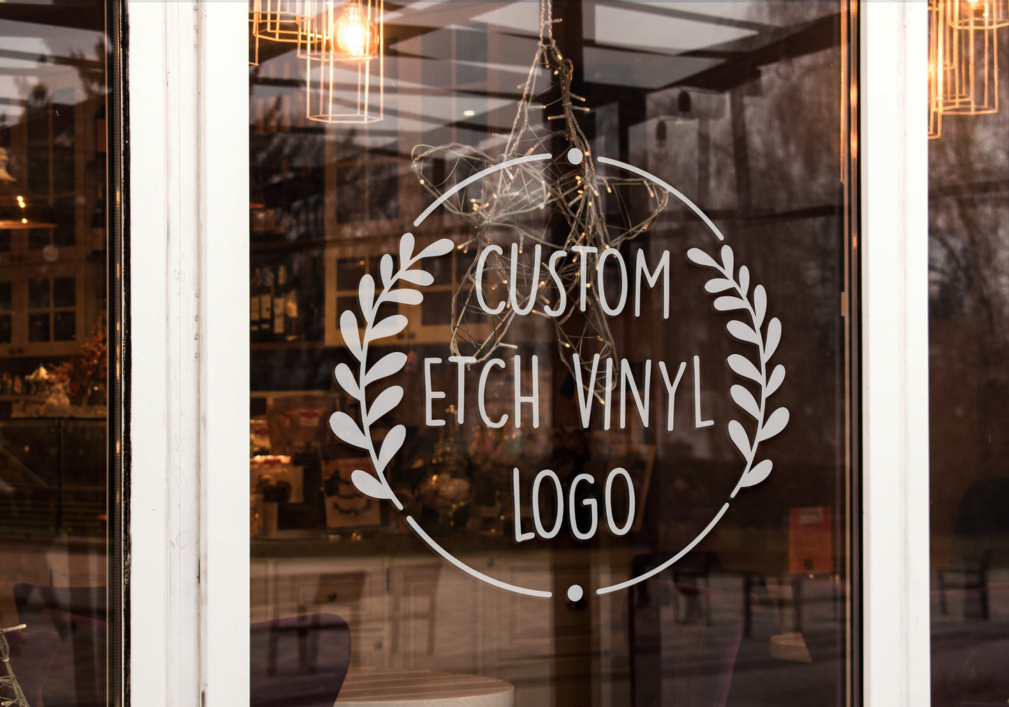 Frosted Etch Vinyl Logo or Design Sticker Decal Lettering for Windows & Shop Doors Easy Application Small to Large